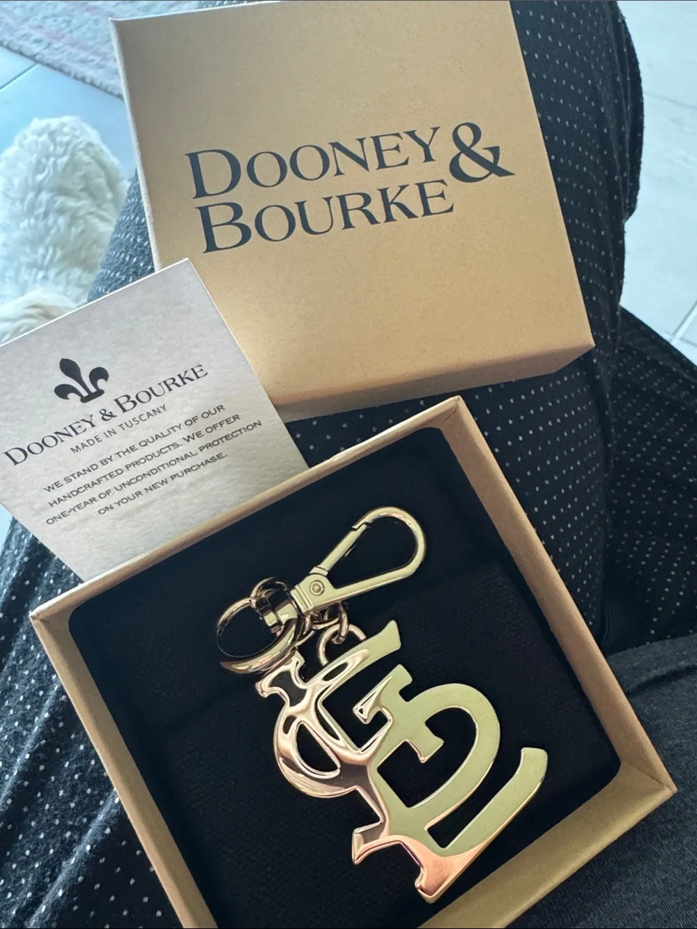 Dooney & Bourke Gold Tone Saint Louis Cardinals Key Fob / Bag Charm NWT